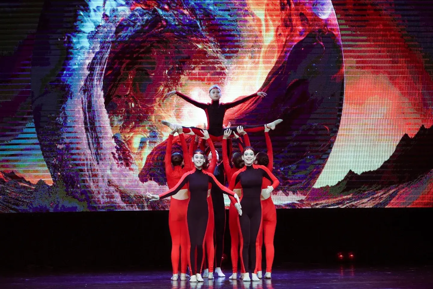 A gymnastics performance